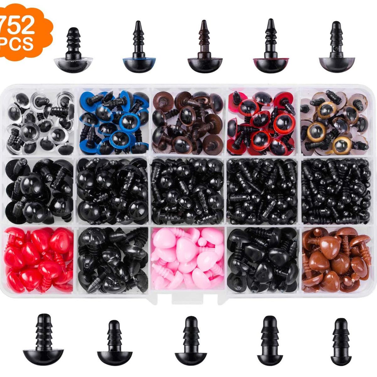 GENERAL - 15 Grs 560pcs Box Diy Ojos Nariz Plástico Bead Juguetes