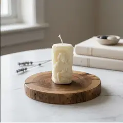 HAOKIDS - Vela Jesús para bautizo matrimonio confirmación u oración 7.5 cm souvenir de fé en cera de soja