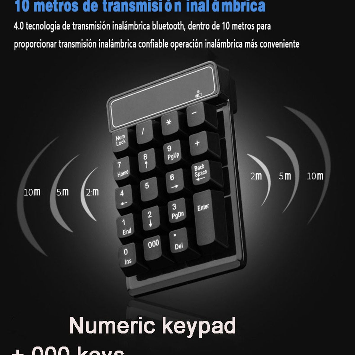 GENERAL - Contabilidad Bancaria Mini Teclado Inalámbrico Portátil Negro