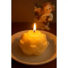 HAOKIDS - Vela Flor de Loto para decoración. Souvenir de renacimiento y equilibrio 4 cm en cera de soja