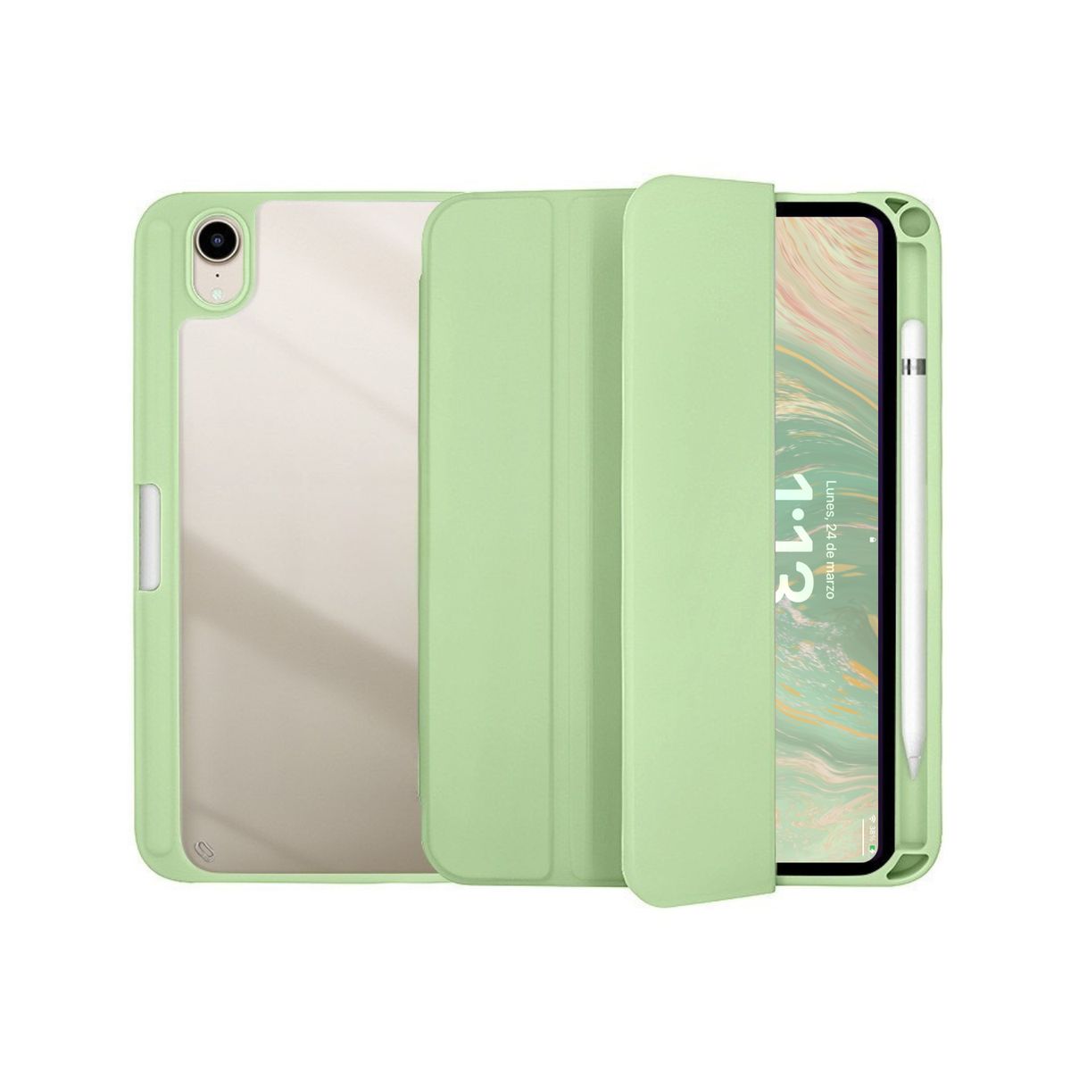 TECNOPALACE - Funda Smart Cover Clear Para iPad Mini 6 / 7 ( A17Pro) - Verde Menta
