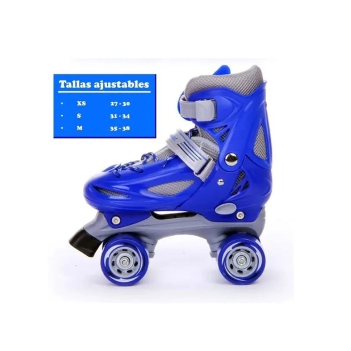 GENERICO - Patines 4 Ruedas Roller De Niño Azul XS 25 al 29