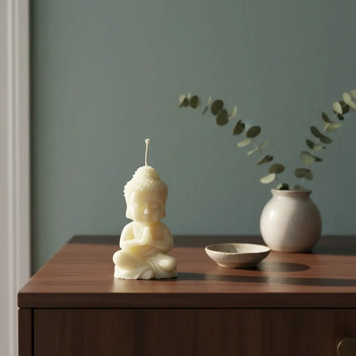 HAOKIDS - Vela Buda para decoración. Buddha adorno Souvenirs hogar 5 cm Cera de soja