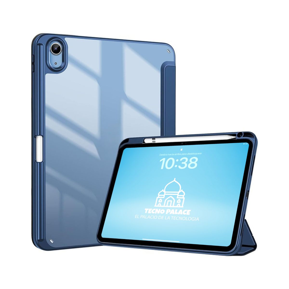 TECNOPALACE - Funda Smart Cover Clear Para iPad Air 13 M2 / M3 - Pro 12.9 - Azul Oscuro
