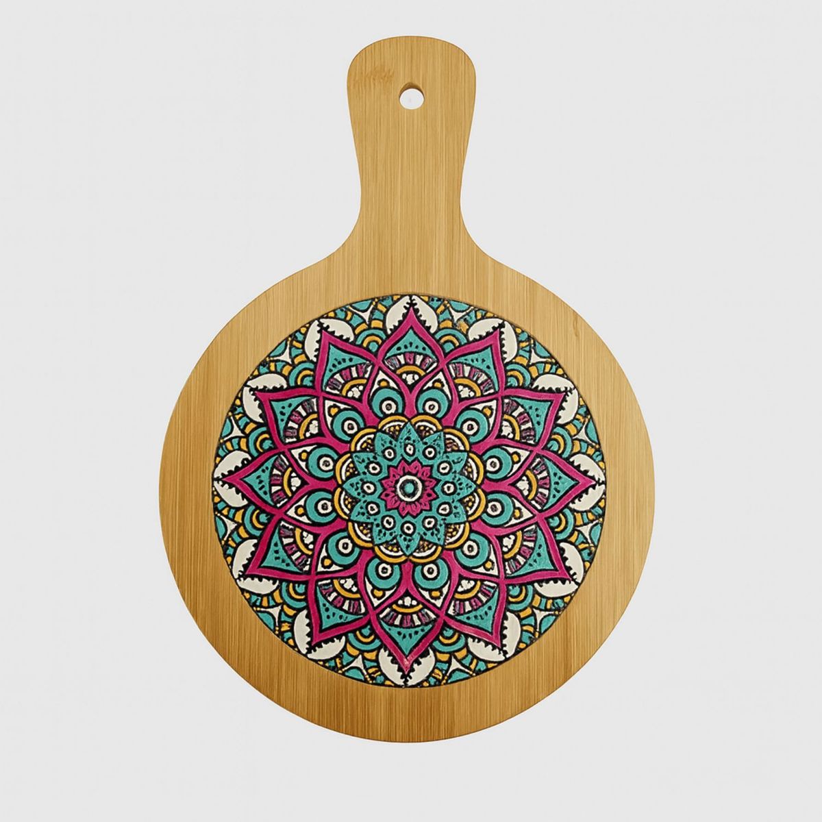 COLETTE - Tabla De Bambú Tipo Mosaico Para Picar Salvamanteles Cóctel Mándalas
