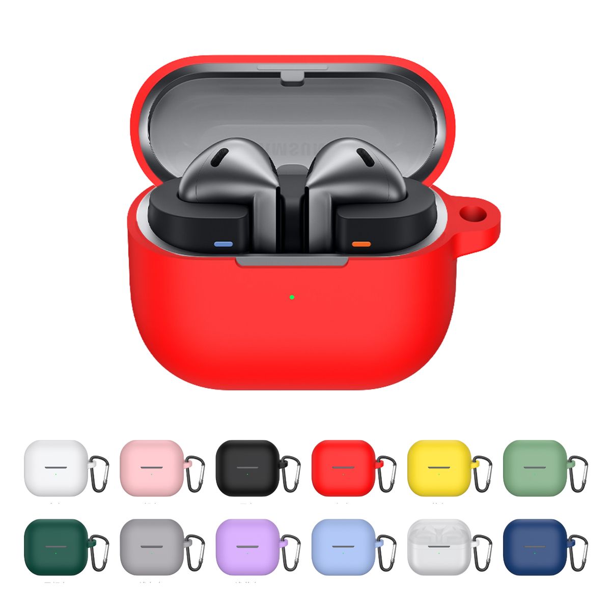 TECNOPALACE - Funda De Silicona Con Gancho Para Buds 3 / 3 Pro / 3 Fe - Verde Oscuro