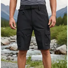 BLUE MOUNTAIN - Short Deportivo De Trekking Outdoor Para Hombre Multiple Bolsillos Secado Rapido