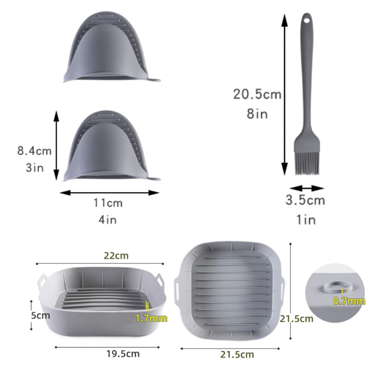 ATURE - Bandeja Silicona Para Freidora De Aire Cesto Para Airfryer