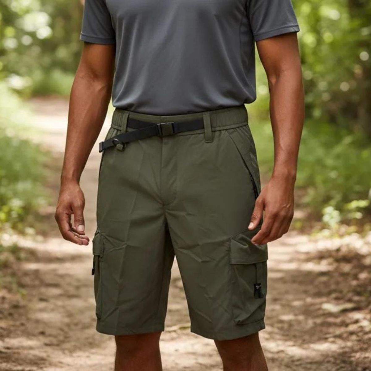 BLUE MOUNTAIN - Short Deportivo De Trekking Outdoor Para Hombre Multiple Bolsillos Secado Rapido