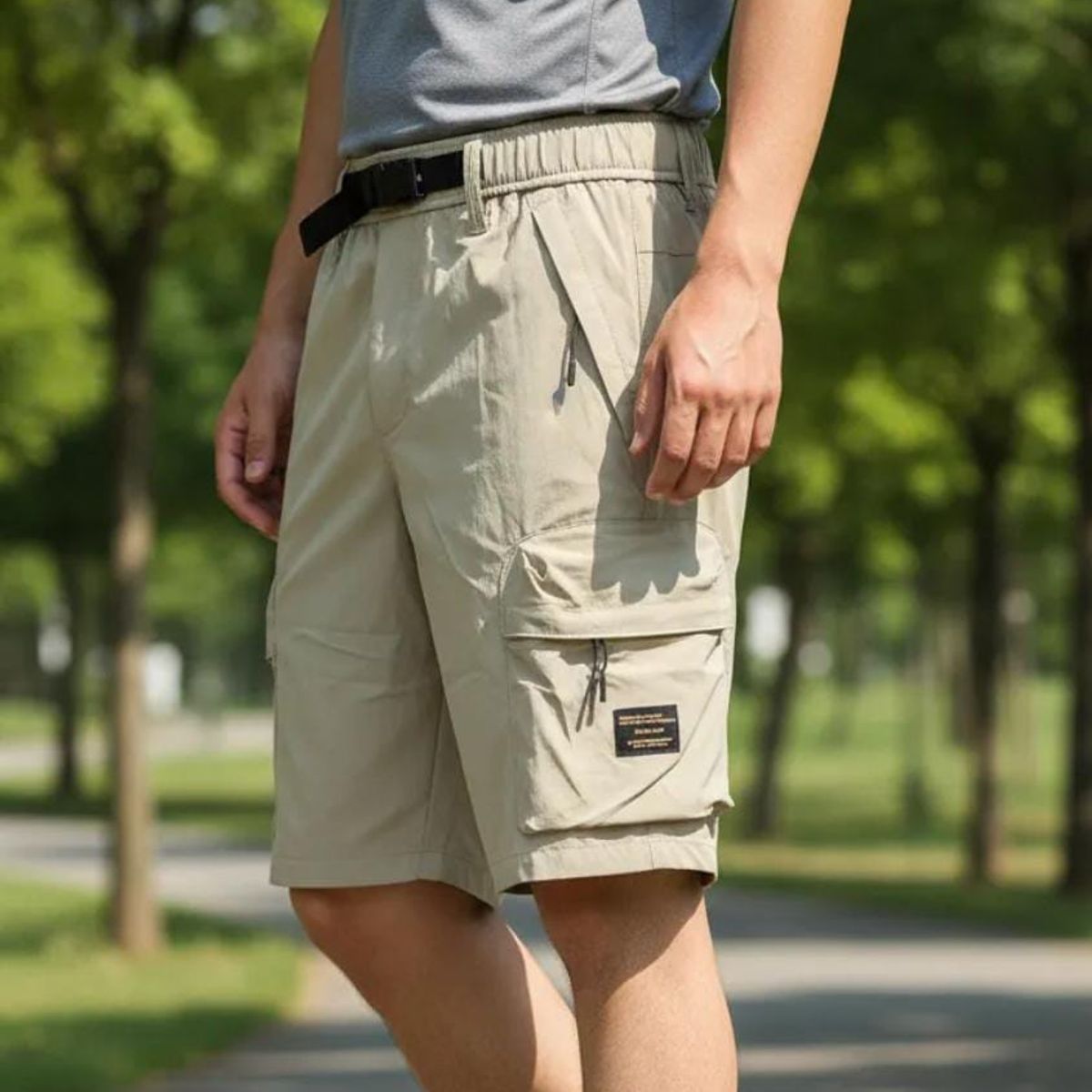 BLUE MOUNTAIN - Short Deportivo De Trekking Outdoor Para Hombre Multiple Bolsillos Secado Rapido