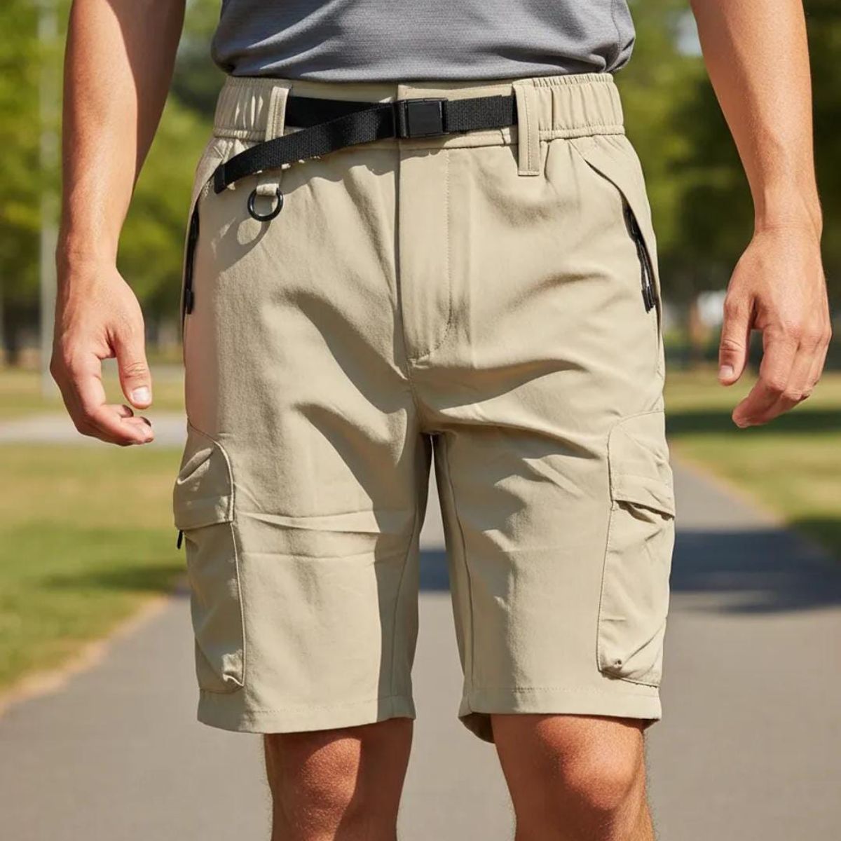 BLUE MOUNTAIN - Short Deportivo De Trekking Outdoor Para Hombre Multiple Bolsillos Secado Rapido