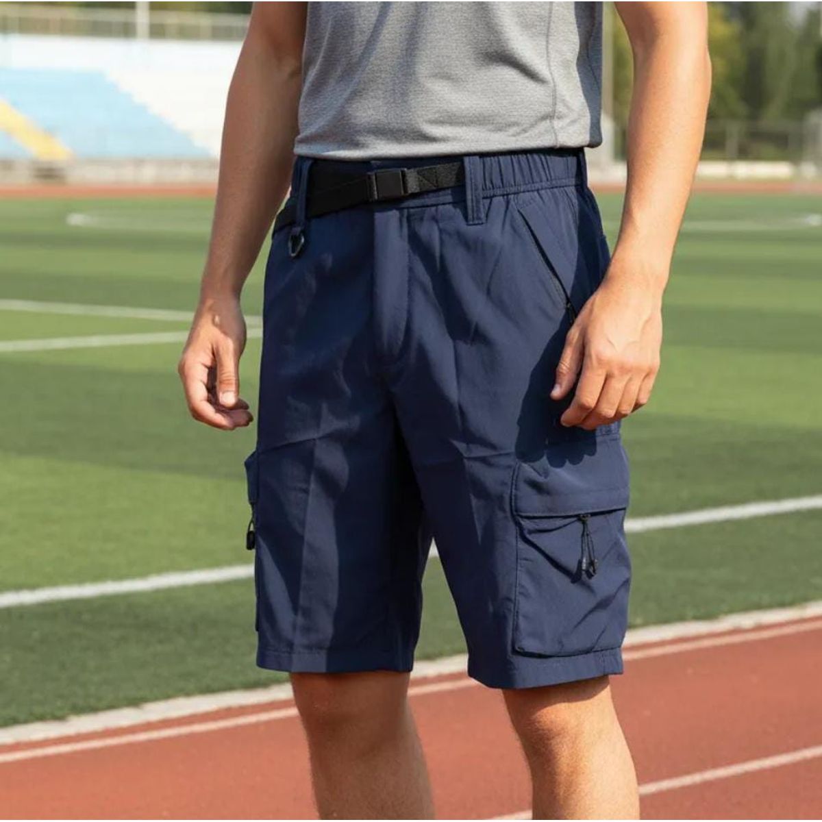 BLUE MOUNTAIN - Short Deportivo De Trekking Outdoor Para Hombre Multiple Bolsillos Secado Rapido