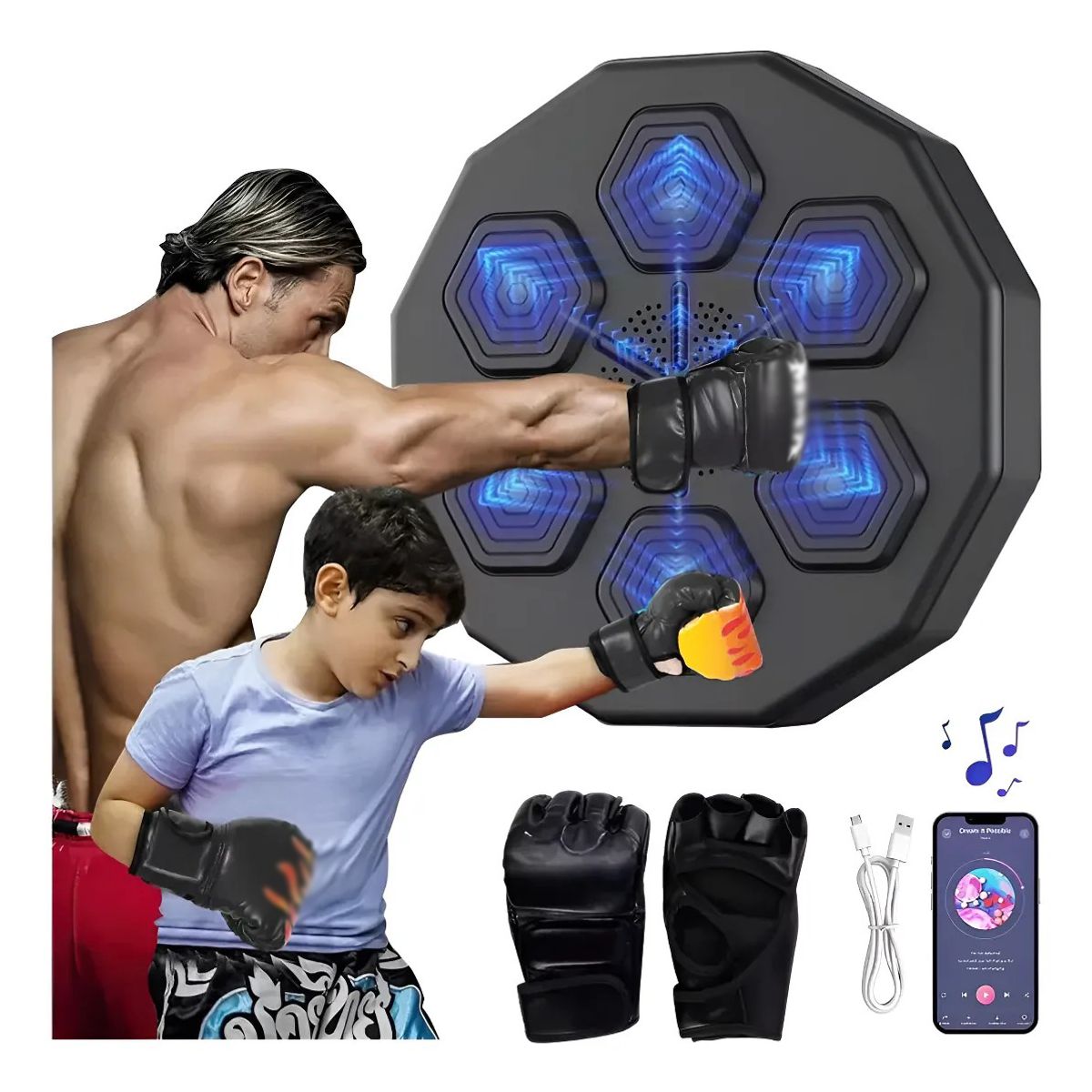 KUANGYE - Maquina de Boxeo musica entreno inteligente pared con guante