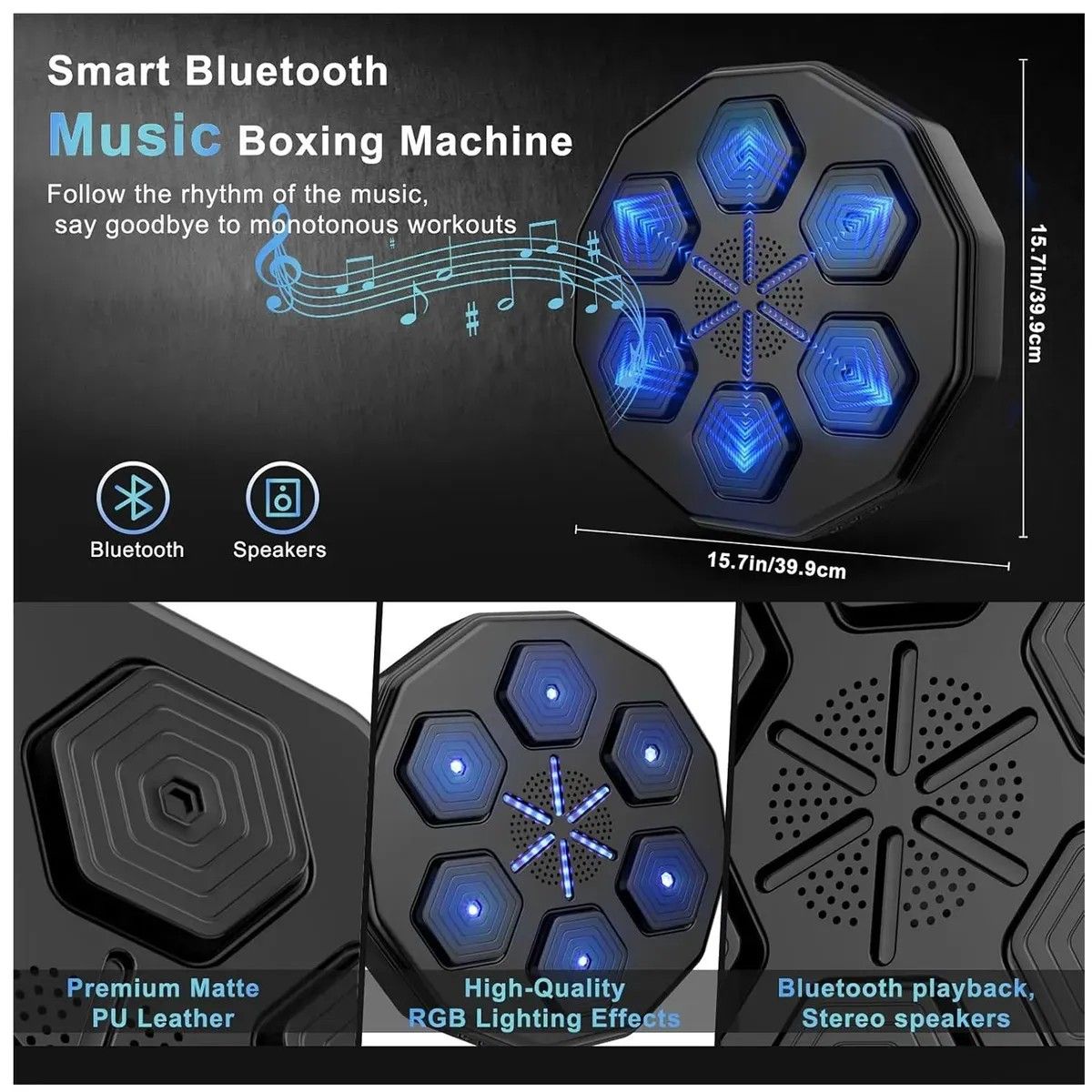 KUANGYE - Maquina de Boxeo musica entreno inteligente pared con guante