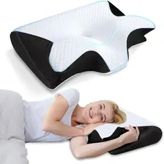 ATURE - Almohada Ortopédica Cojín Cuello Memory Foam Cervical