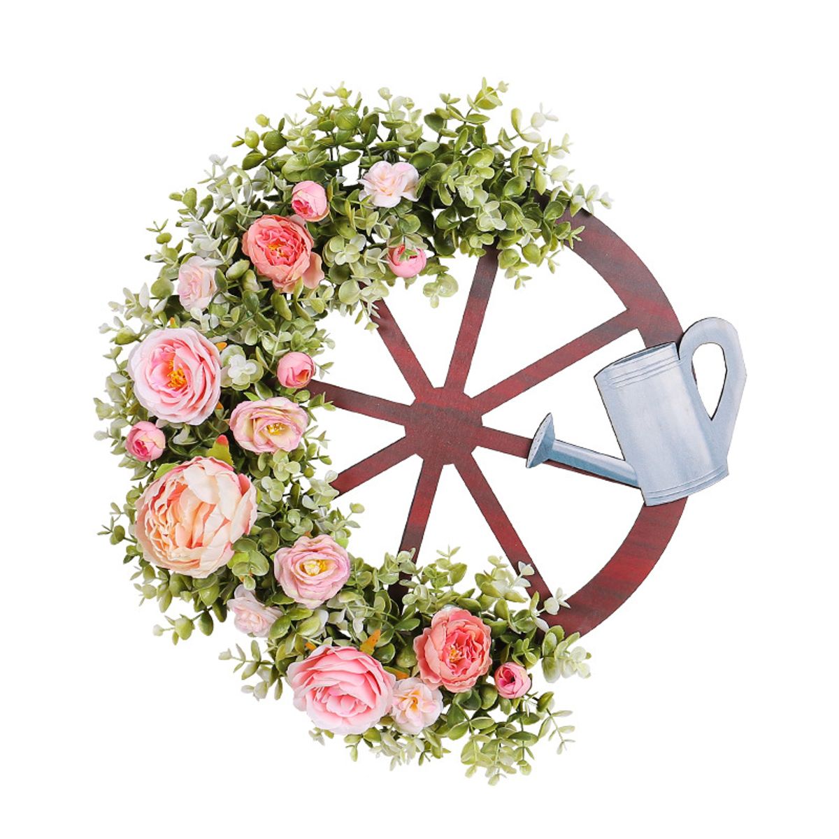 GANGLIAN Corona Rueda de Regadera 50cm Flores Artificiales - Decoración ...