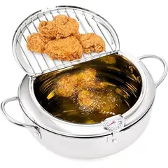CHEFCHOICE - Olla Freidora Acero Inoxidable Freir Con Termómetro Estilo Japones 2200ML