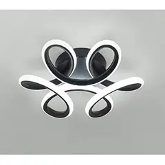 TATEE - Lámpara de techo LED Trébol de seis hojas Luz tricolor que cambia negro