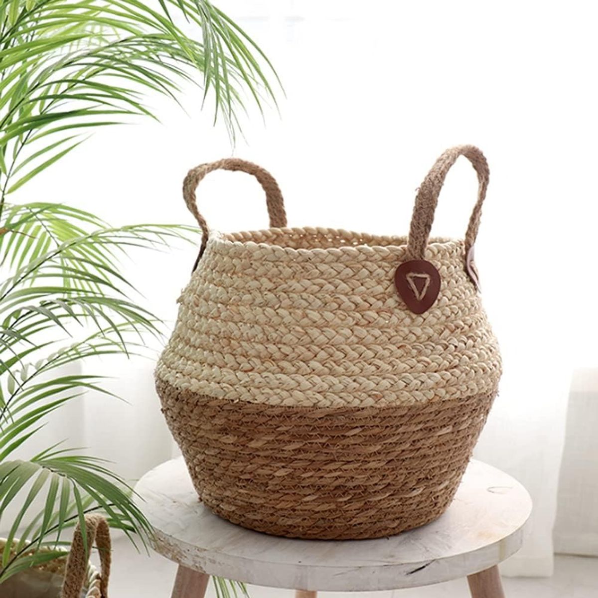 TATEE - Macetas tejidas M Con revestimiento de plástico 26×22cm