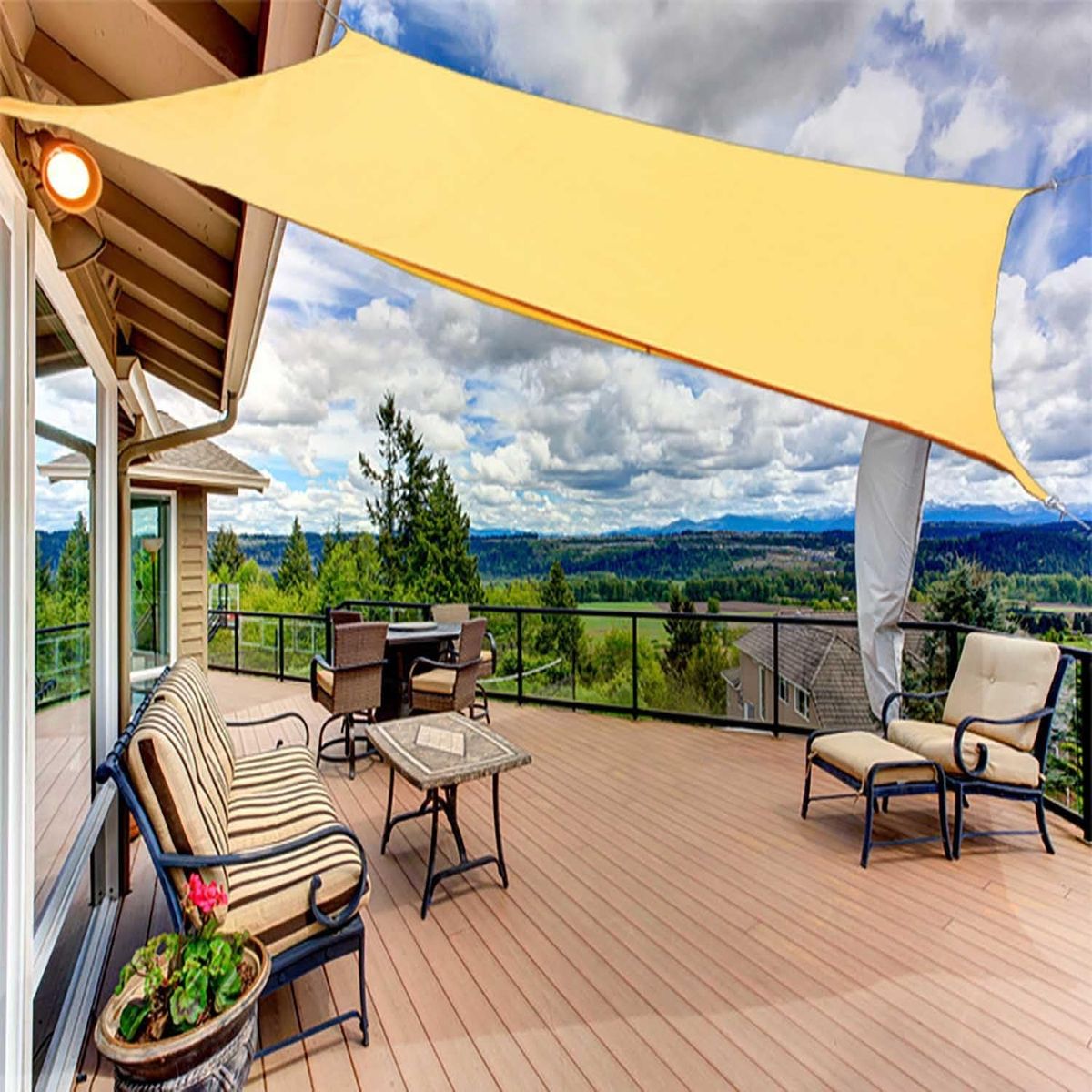 TATEE - Tienda de campaña parasol cuadrado 4×4m amarillo Trae 4 cuerdas