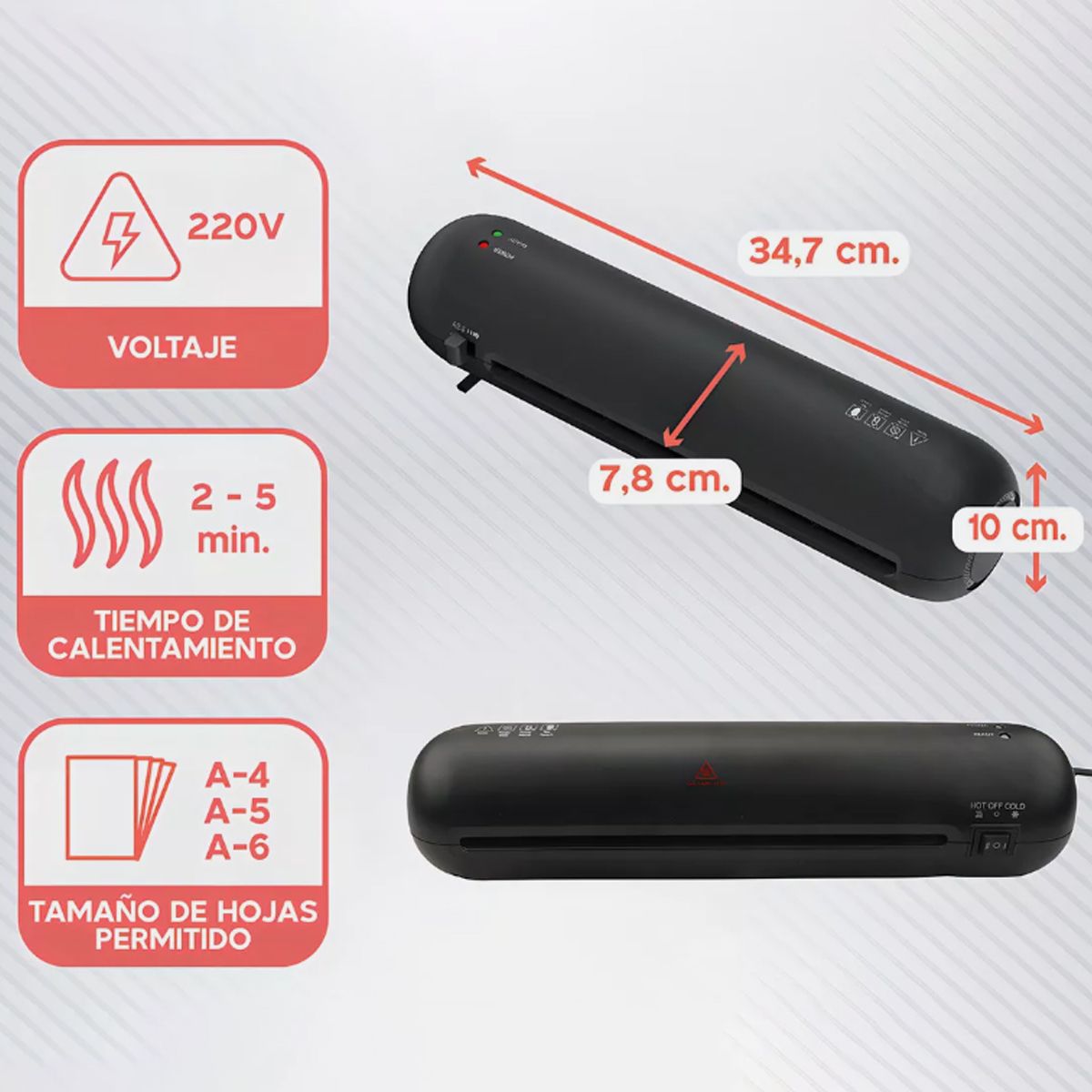 GENERICO - Termolaminadora para Fotos  Formatos A4 A5 y A6 + Accesorios