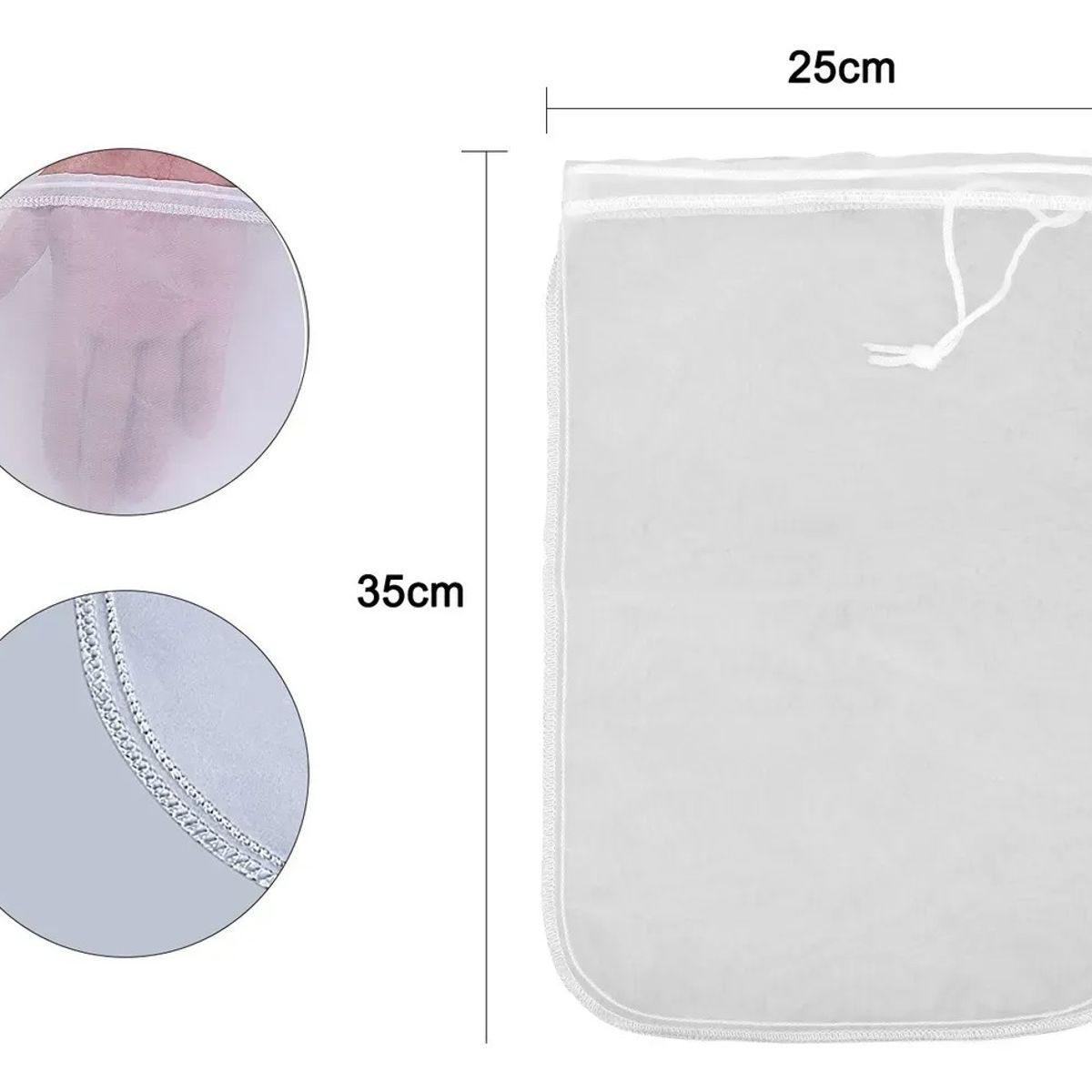 KUANGYE - 5 Bolsas Malla Fina Filtrar Colar Leche Vegetal Vegana Nuez Blanco