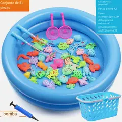 KINDA NICE - Juego Niños Pesca Milagrosa Piscina De Dos Plantas 51 Pcs