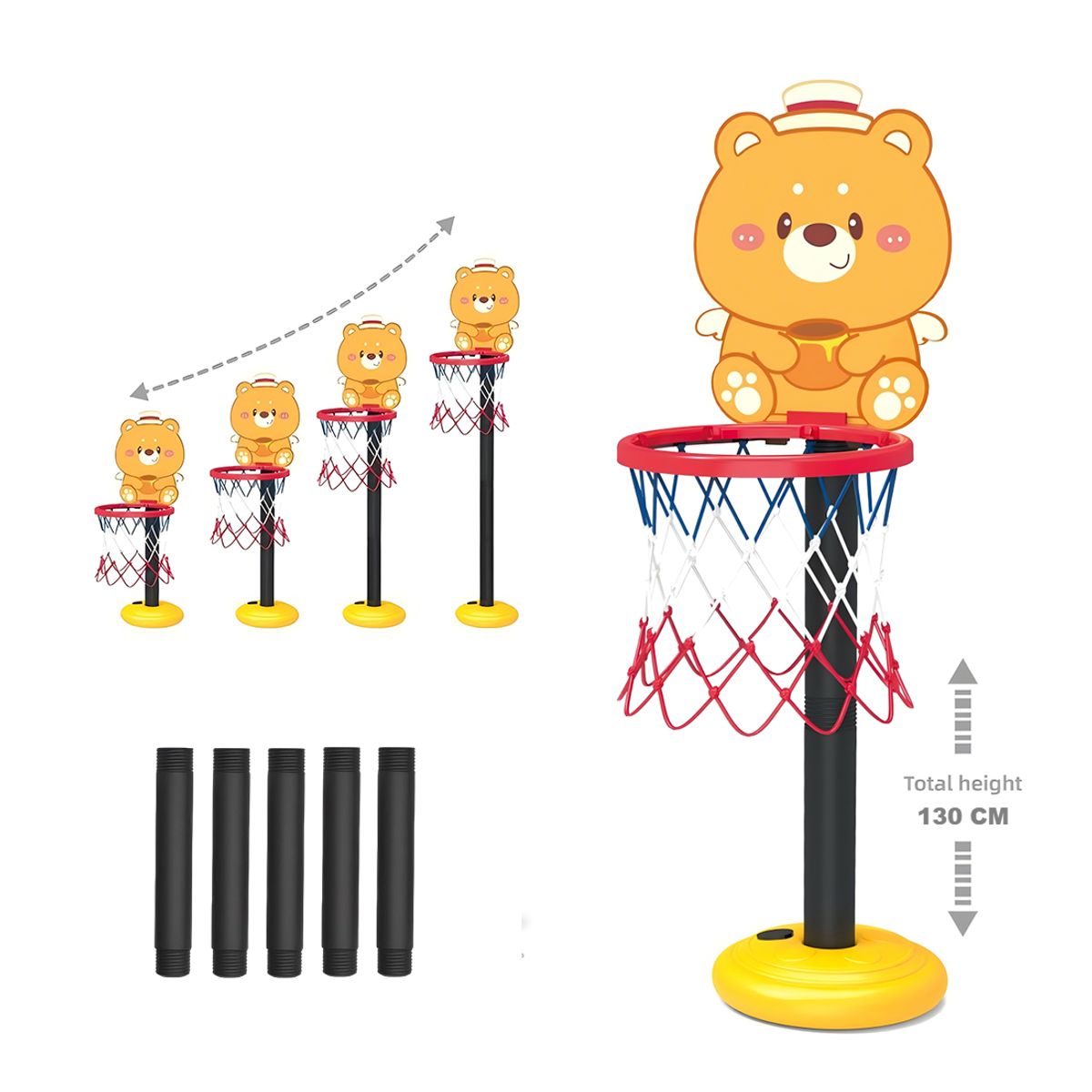KINDA NICE - Canasta De Baloncesto Basketball Elevables Para Niños 130cm