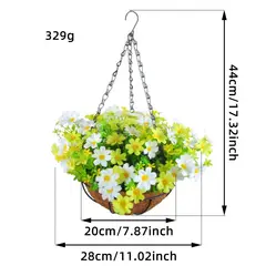 GANGLIAN - Guirnalda Decorativa Cesta Primaveral 44cm - Adorno para Todo el Año y Regalo de Hogar