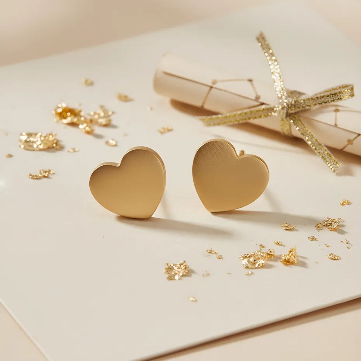 GENERICO - Aros Acero Quirurgico Corazón Gold Space Acero Quirurgico