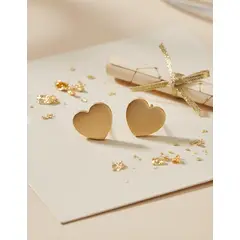 GENERICO - Aros Acero Quirurgico Corazón Gold Space Acero Quirurgico