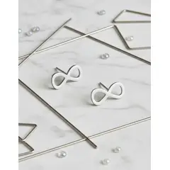 GENERICO - Aros Infinito Silver Space Minimalista Acero Quirurgico