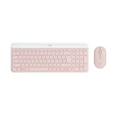 LOGITECH - Kit Teclado y Mouse MK470 Rosa Slim Inalambrico