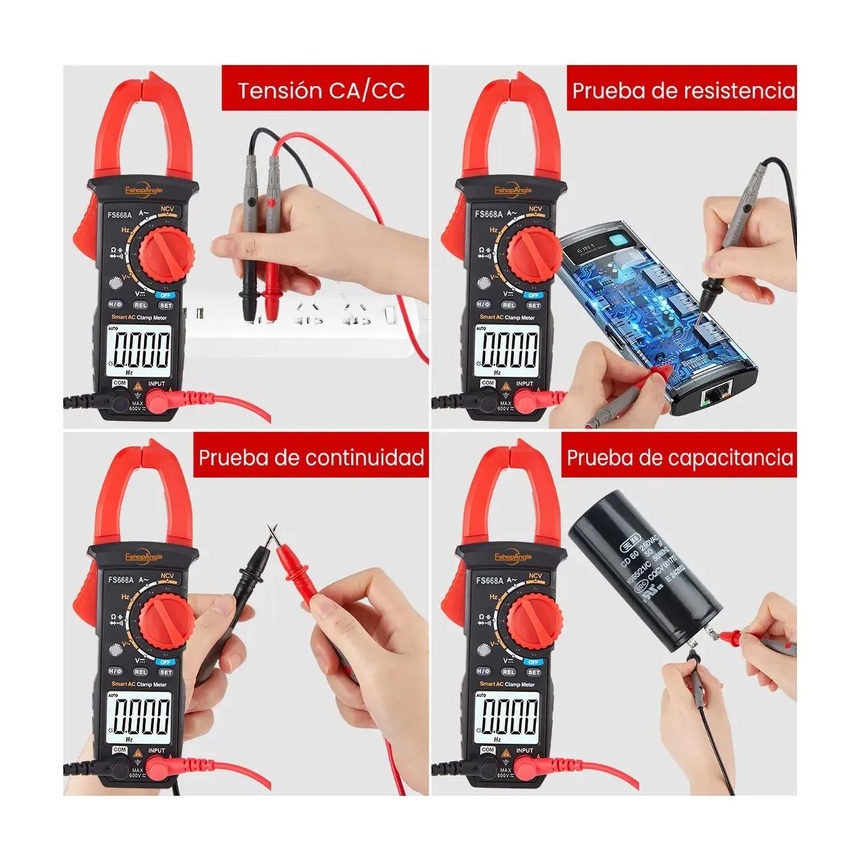 Amperímetro Pinza Tenaza Tester Multimetro Digital Pantalla, marca OFERTABKN - Foto 2