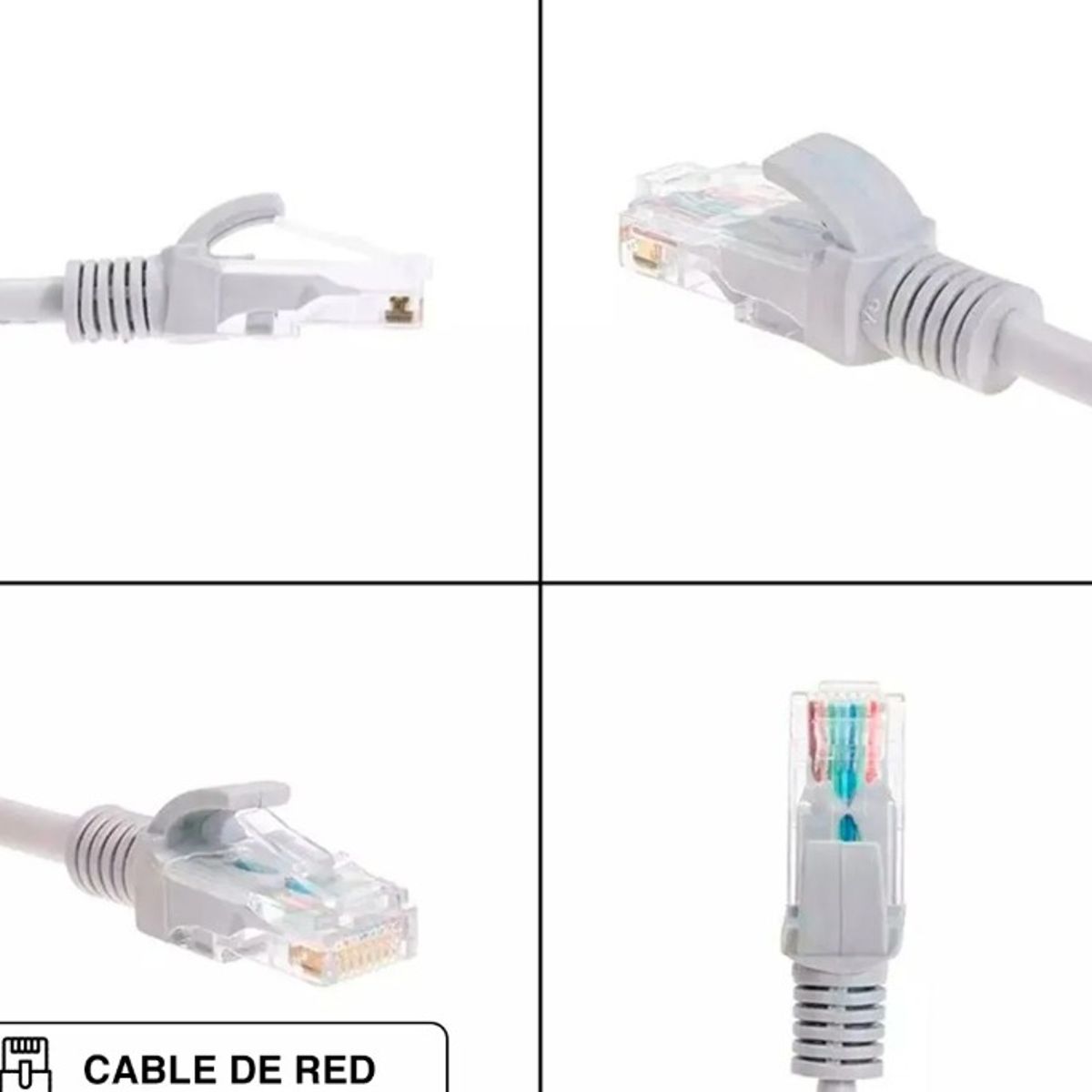 GENERICO - Cable De Red Rj-45 Cat6 10 Metros Gris