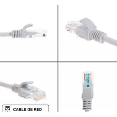 GENERICO - Cable De Red Rj-45 Cat6 15 Metros Gris