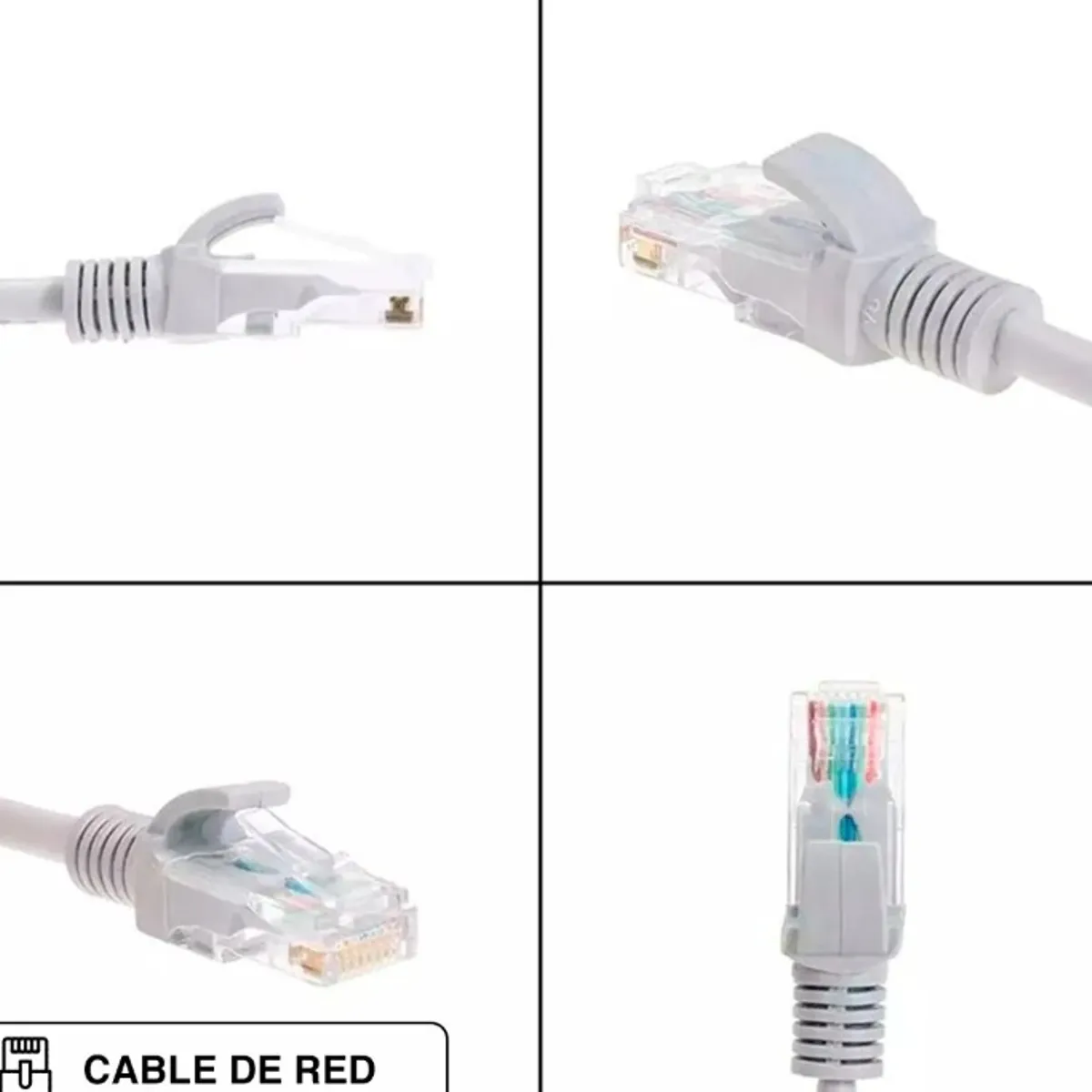 Cable De Red Rj-45 Cat6 3 Metros Gris, marca GENERICO - Foto Principal