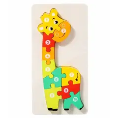 GENERICO - Rompecabezas de madera para niños de Jirafa