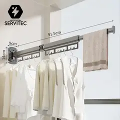 GENERICO - Tendedero Plegable Acero Inoxidable Retráctil Pared 915mm