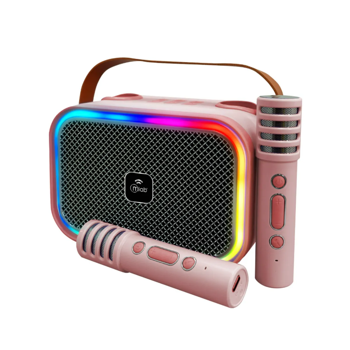 MLAB - Parlante Karaoke My Lil Dual Voice + 2 Micrófonos Inalámbricos Mlab - Rosa