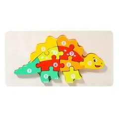 GENERICO - Rompecabezas de madera para niños de Dinosaurio 1