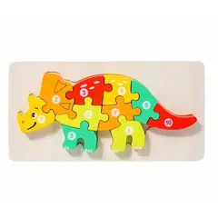 GENERICO - Rompecabezas de madera para niños de Dinosaurio 2