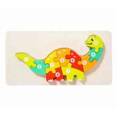 GENERICO - Rompecabezas de madera para niños de Dinosaurio 3
