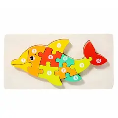 GENERICO - Rompecabezas de madera para niños de Delfin