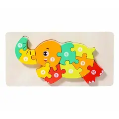 GENERICO - Rompecabezas de madera para niños de Elefante