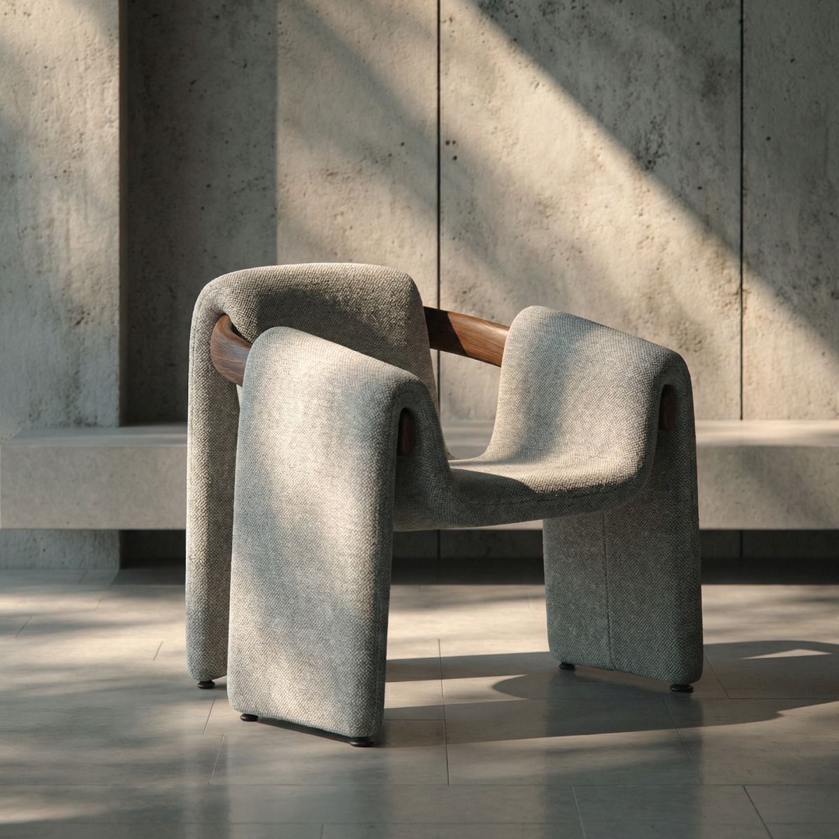 SANTU HOME & DECO - Silla Poltrona Cozy Sherpa y Madera Gris Claro