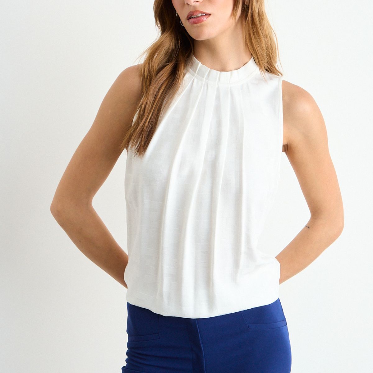 IO - Blusa Lisa Mujer Crudo Io