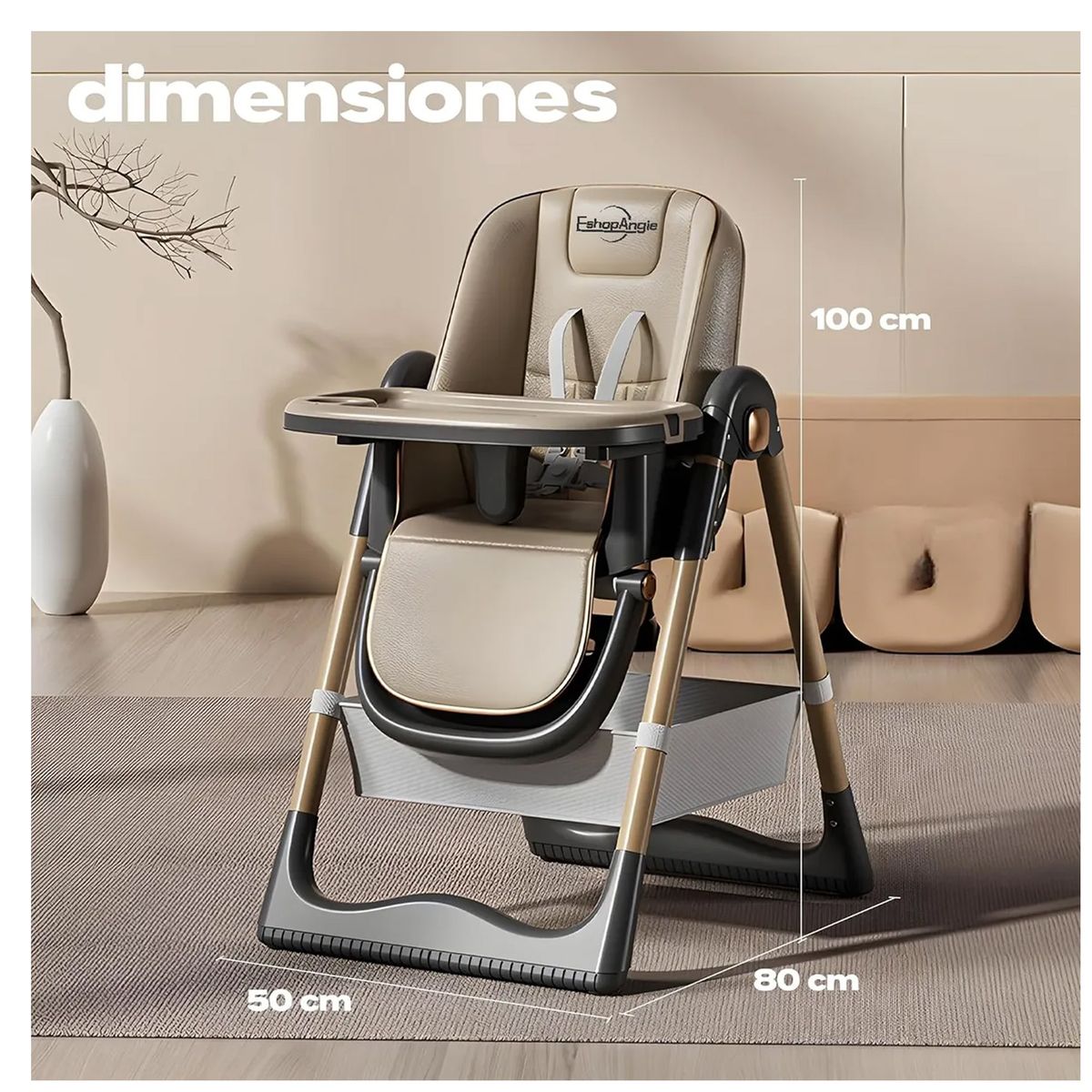 OFERTABKN - Silla De Comer Reclinable Plegable Con Mesa Ajustable Liso
