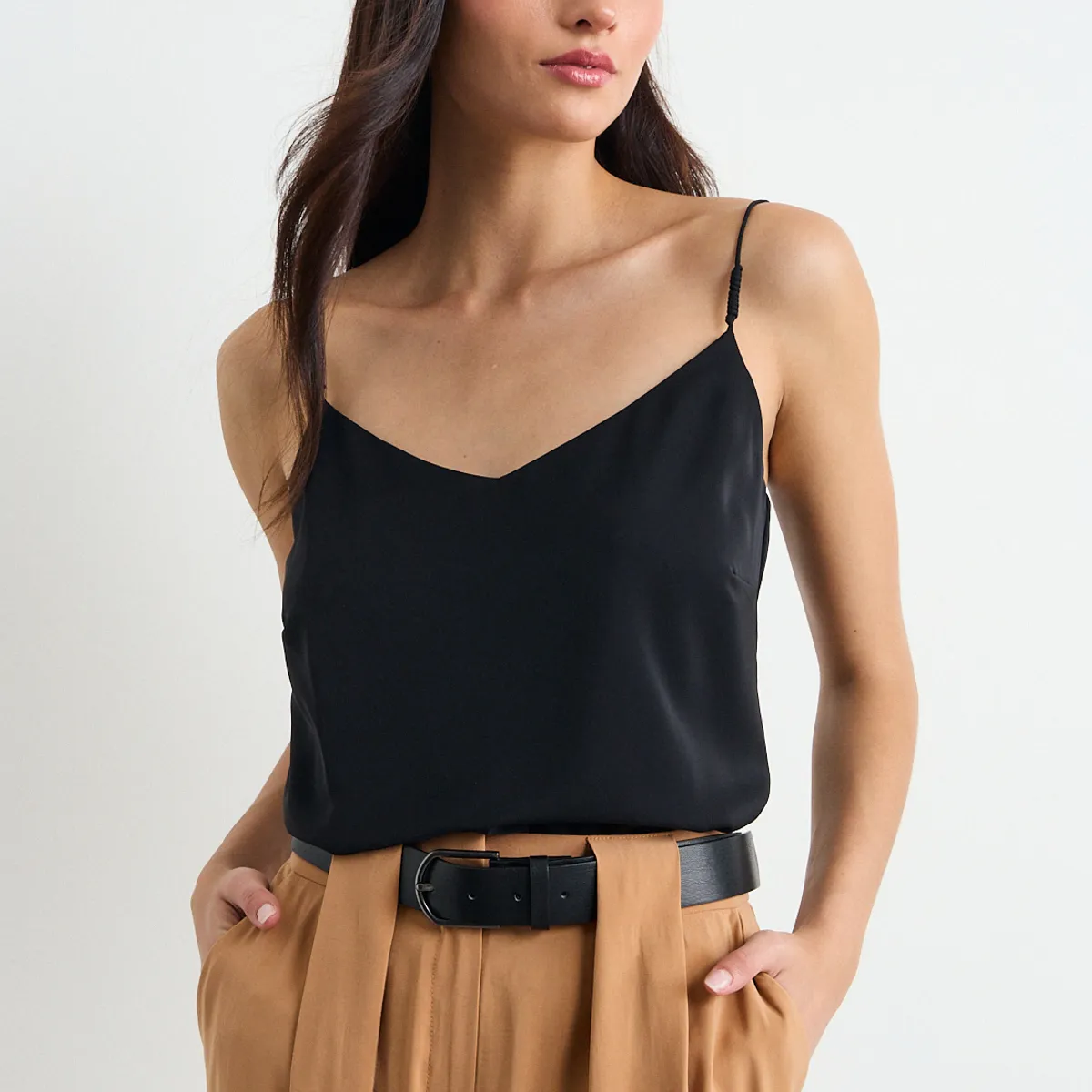 IO - Blusa Lisa Mujer Negro Io