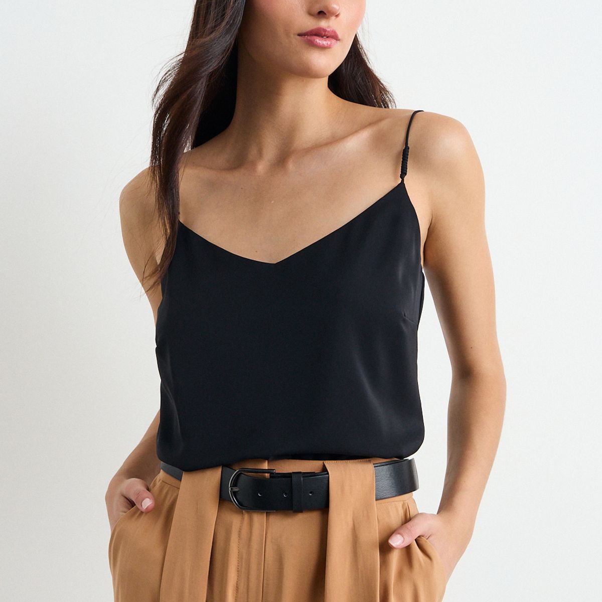 IO - Blusa Lisa Mujer Negro Io